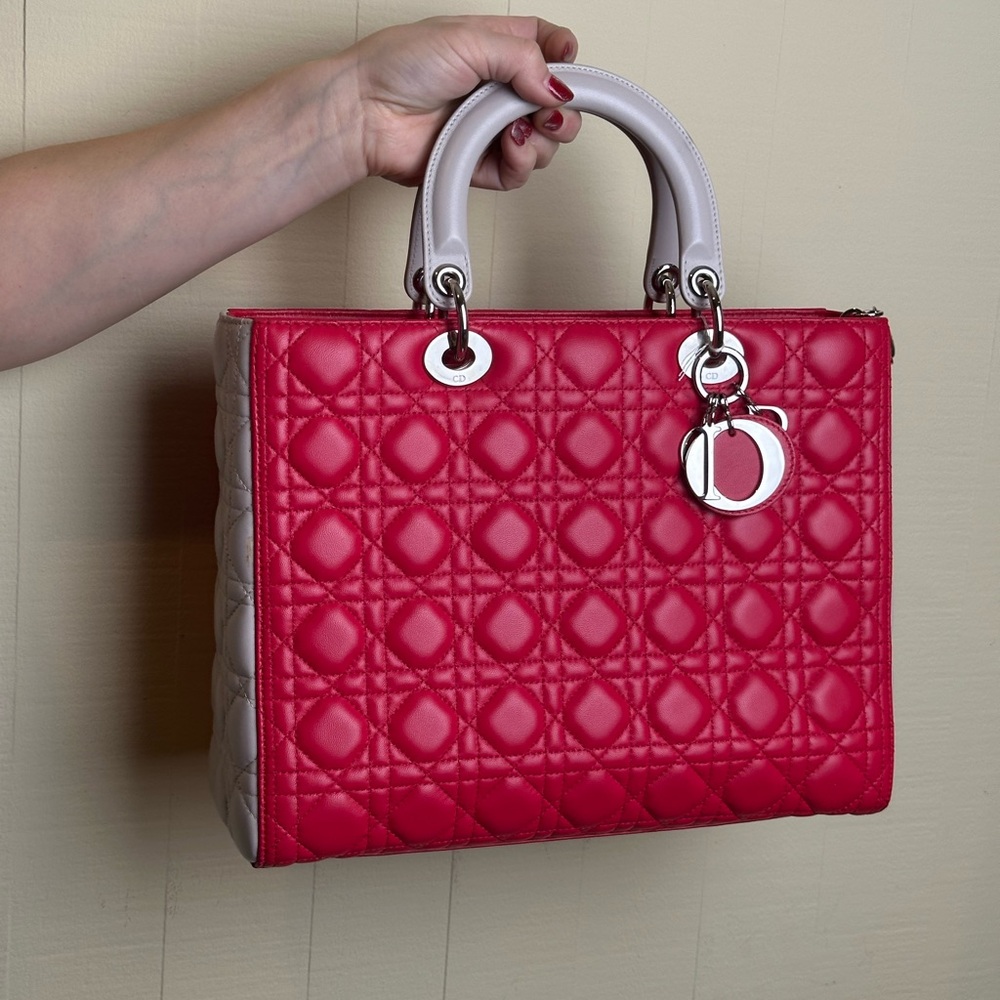 Dior large BiColor Lady Dior Bag - Picture 3 of 11